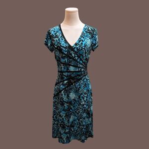 Vintage Connected Apparel Blue Paisley Fit-and-Flare Dress 4P